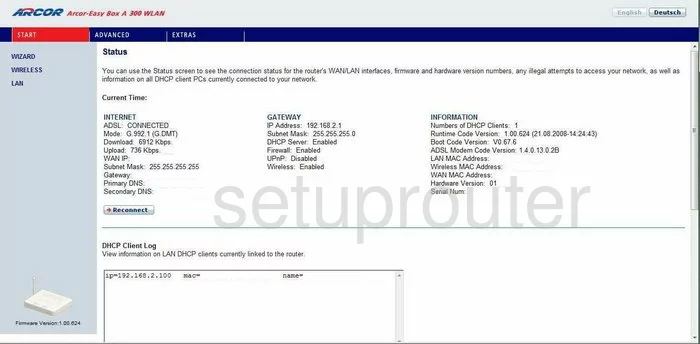 router status mac address internet IP