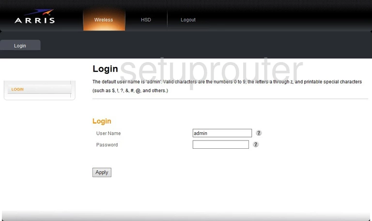 router login screen