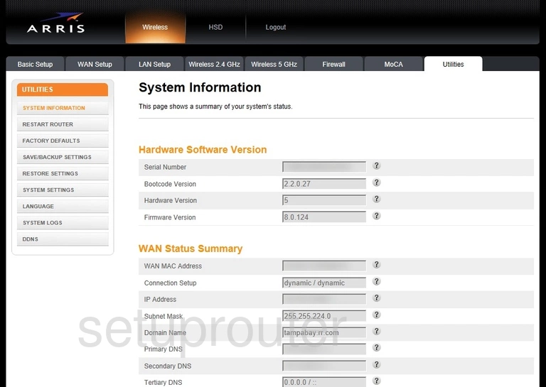 router status mac address internet IP