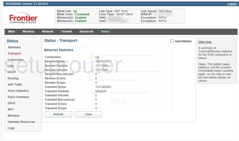 router status mac address internet IP