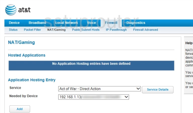 port forwarding nat screenshot