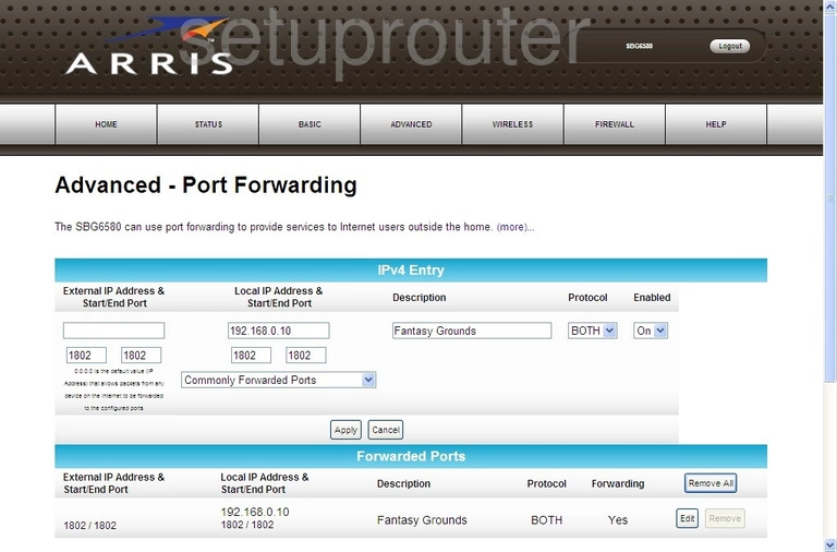 port forwarding nat screenshot