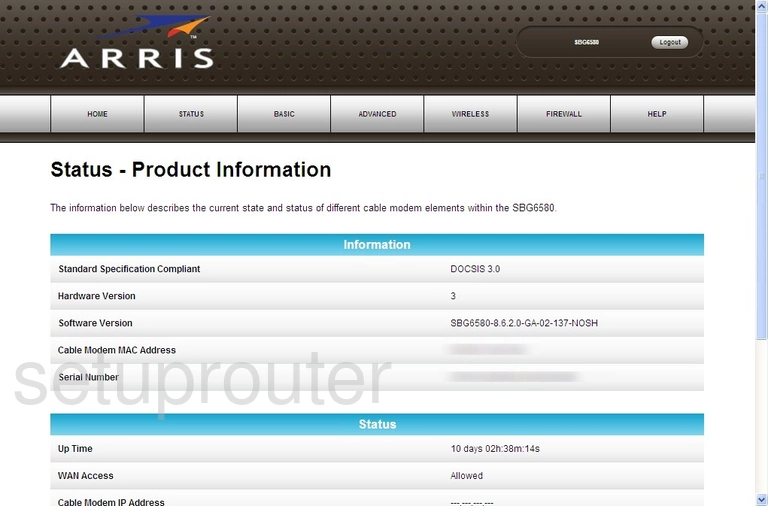 router status mac address internet IP