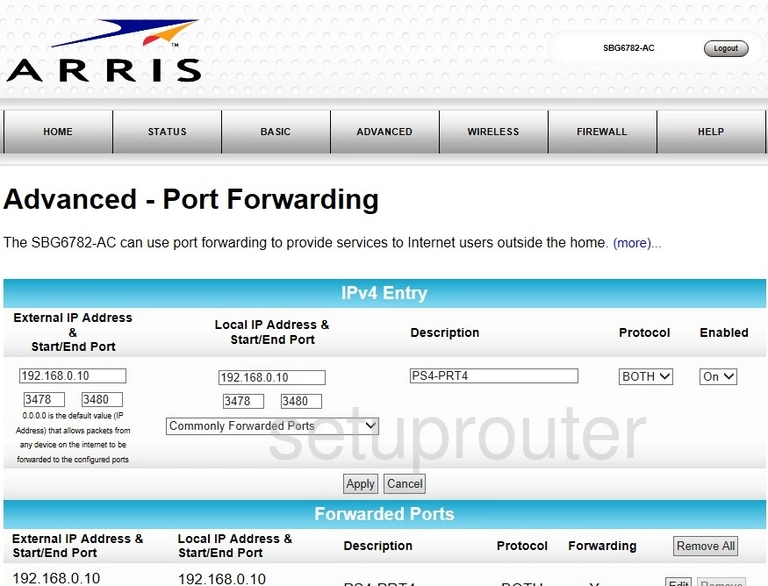 port forwarding nat screenshot