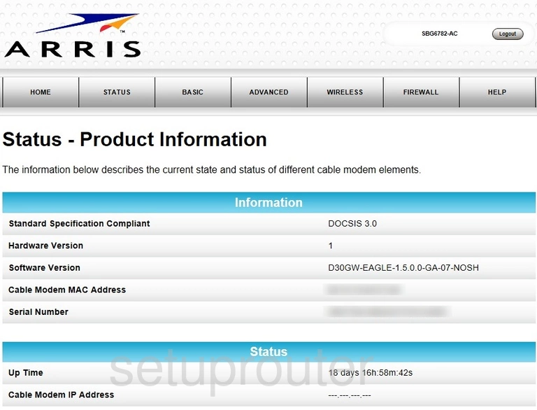 router status mac address internet IP