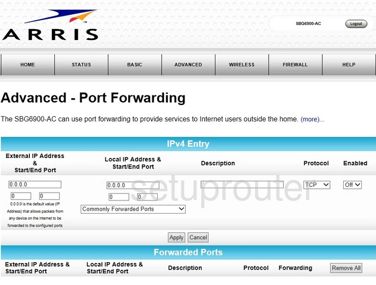 port forwarding nat screenshot