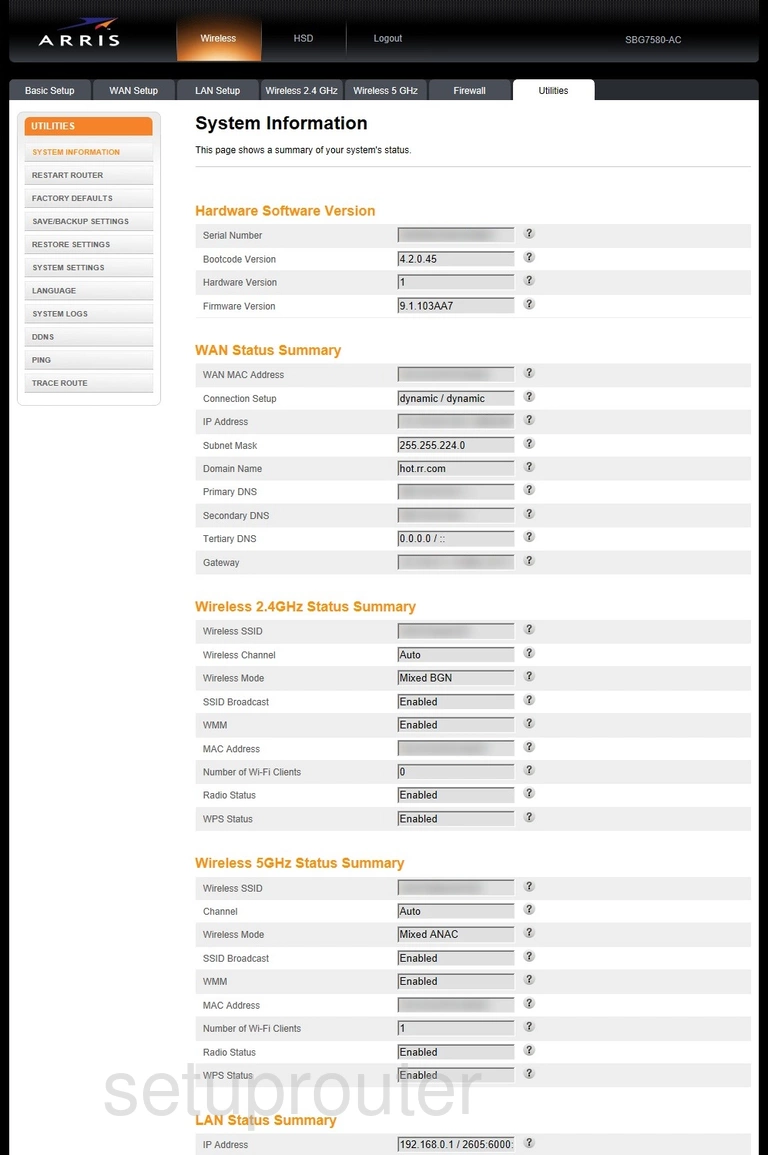 router status mac address internet IP