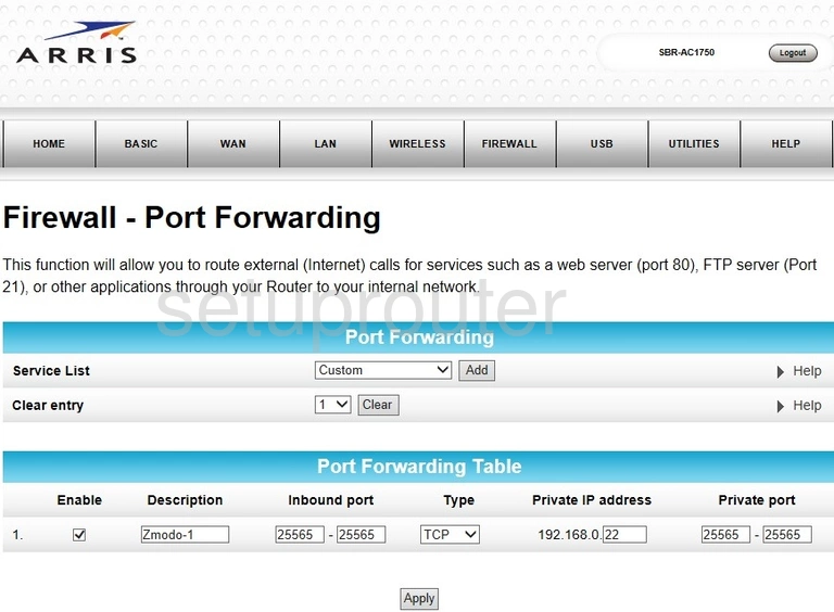 port forwarding nat screenshot