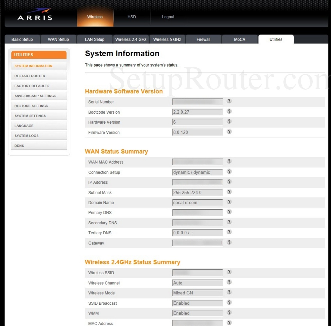 Where to find password on arris router