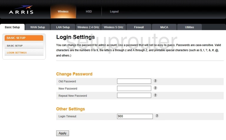 router password and username access control