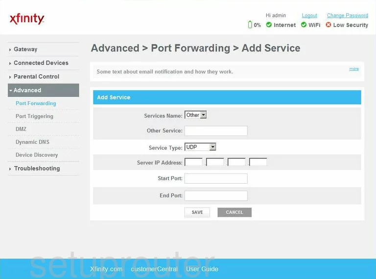 port forwarding nat screenshot