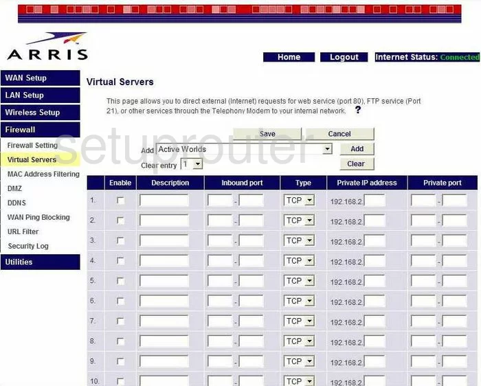 port forwarding nat screenshot