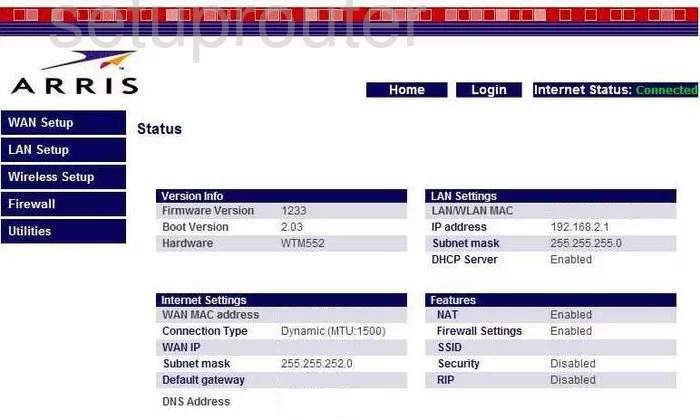 router status mac address internet IP