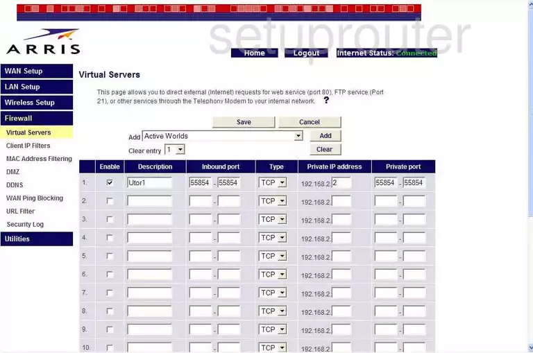 port forwarding nat screenshot