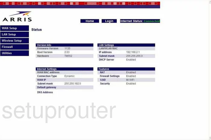 router status mac address internet IP