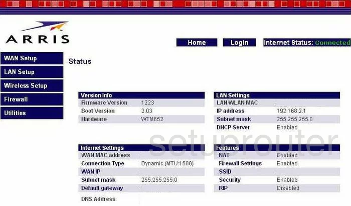 router status mac address internet IP