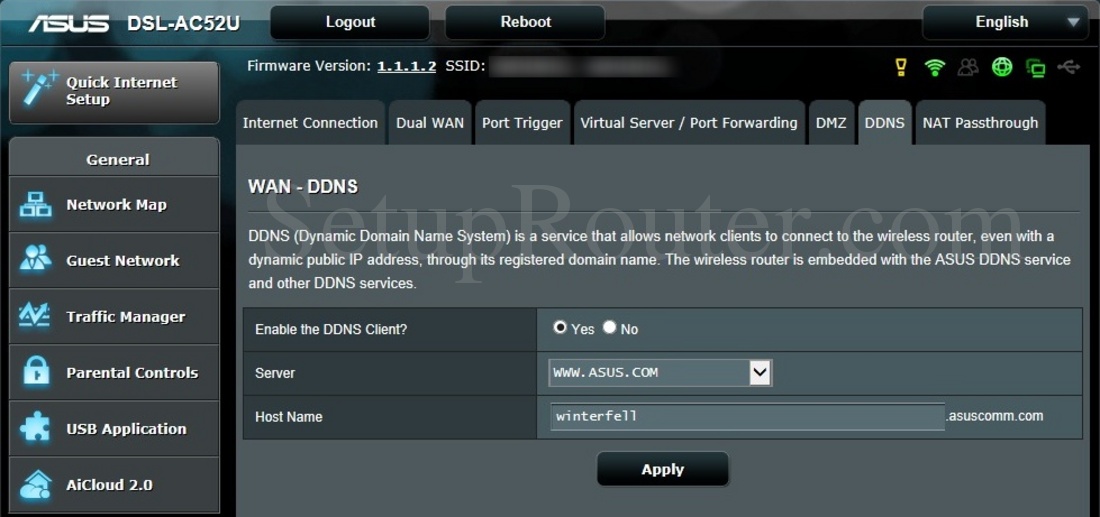 Asus DSLAC52U Screenshot DDNS