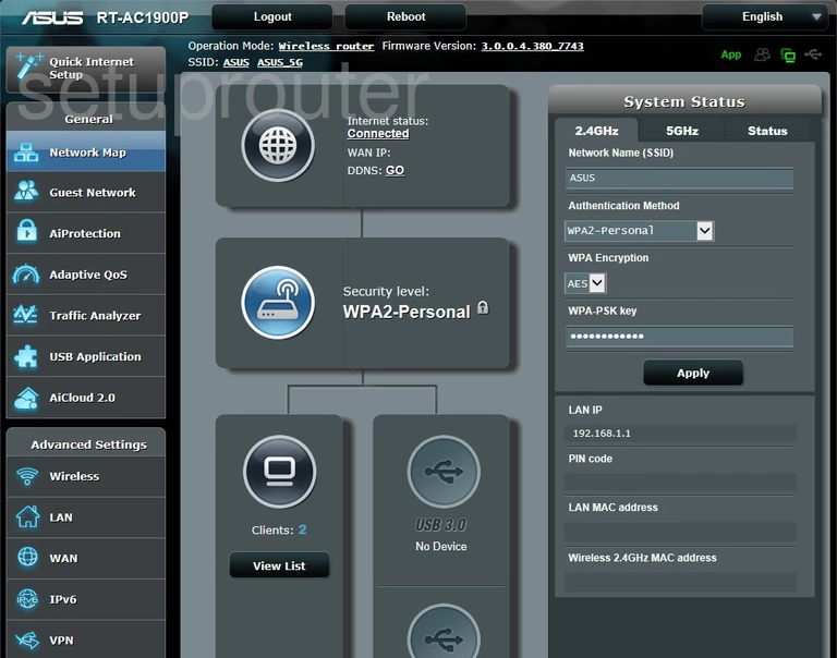 router status mac address internet IP