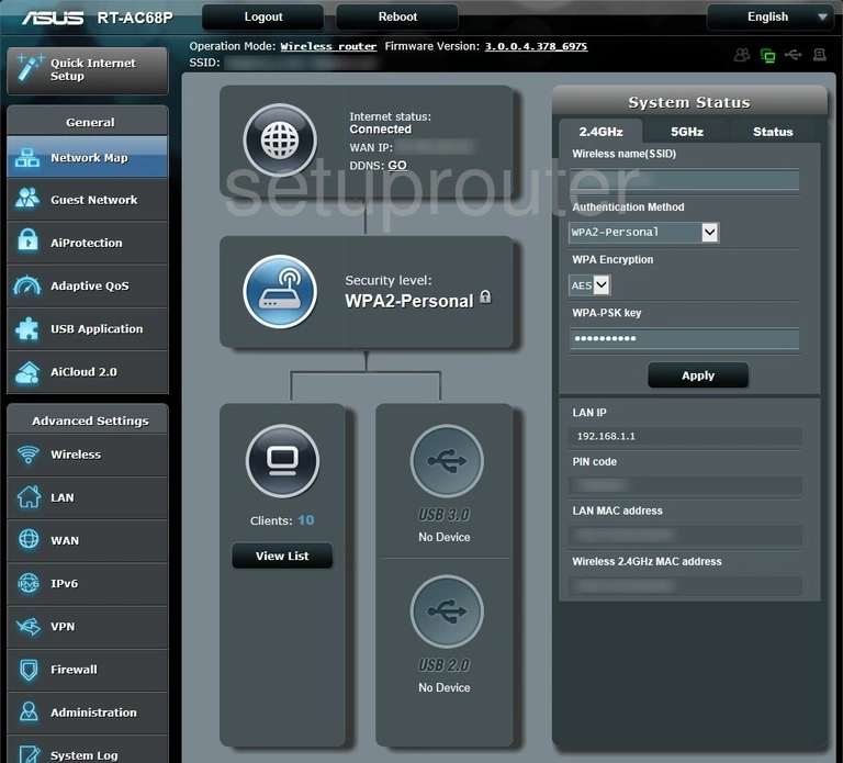 router status mac address internet IP