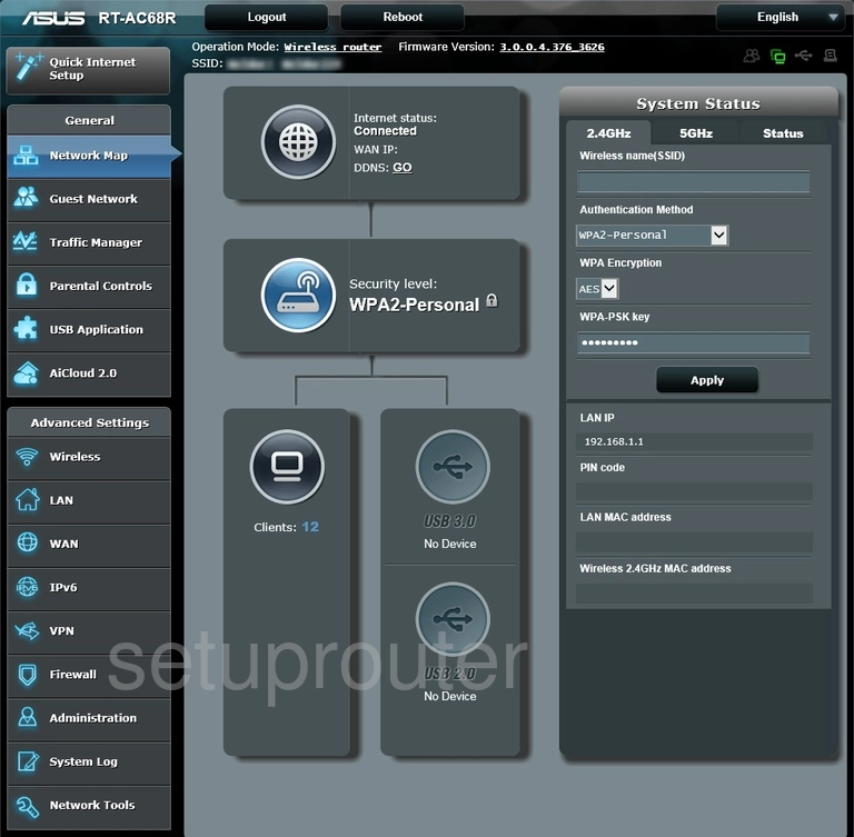 router status mac address internet IP