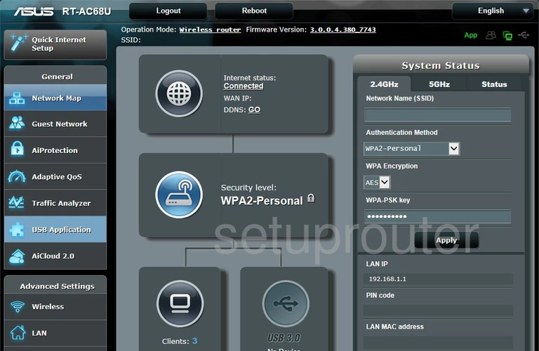 router status mac address internet IP