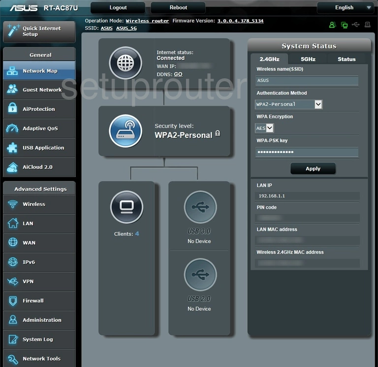 router status mac address internet IP