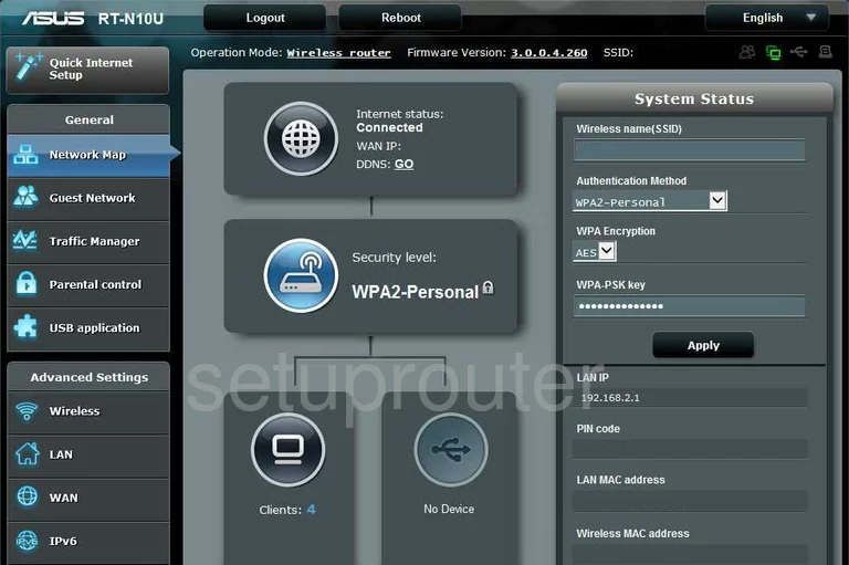 router status mac address internet IP