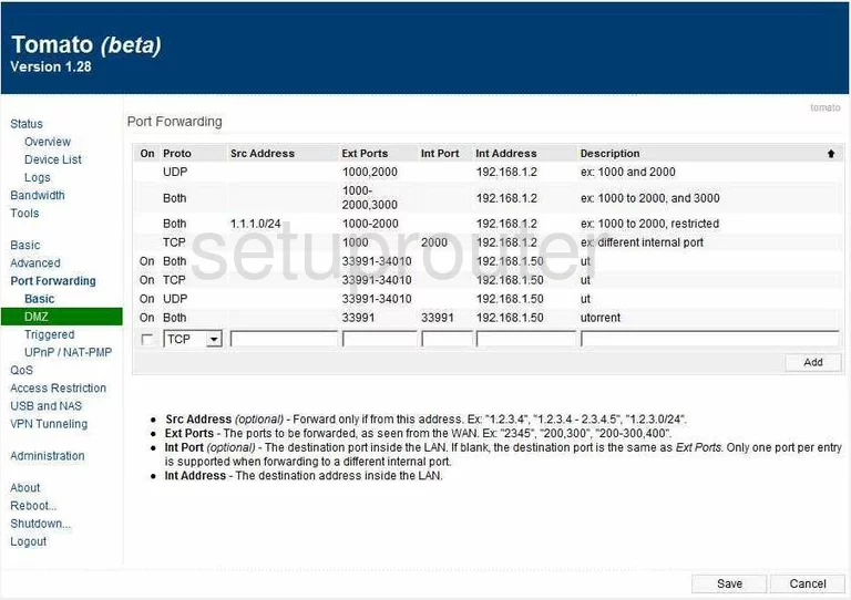 port forwarding nat screenshot