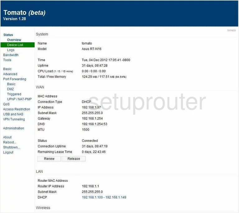 router status mac address internet IP