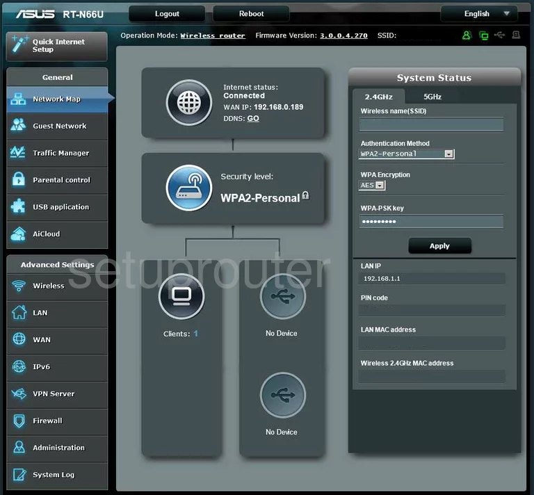 router status mac address internet IP