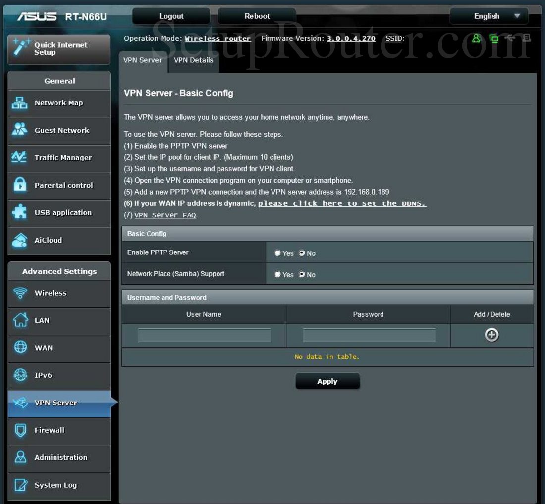 Asus Rt N66u Screenshot Vpn Server