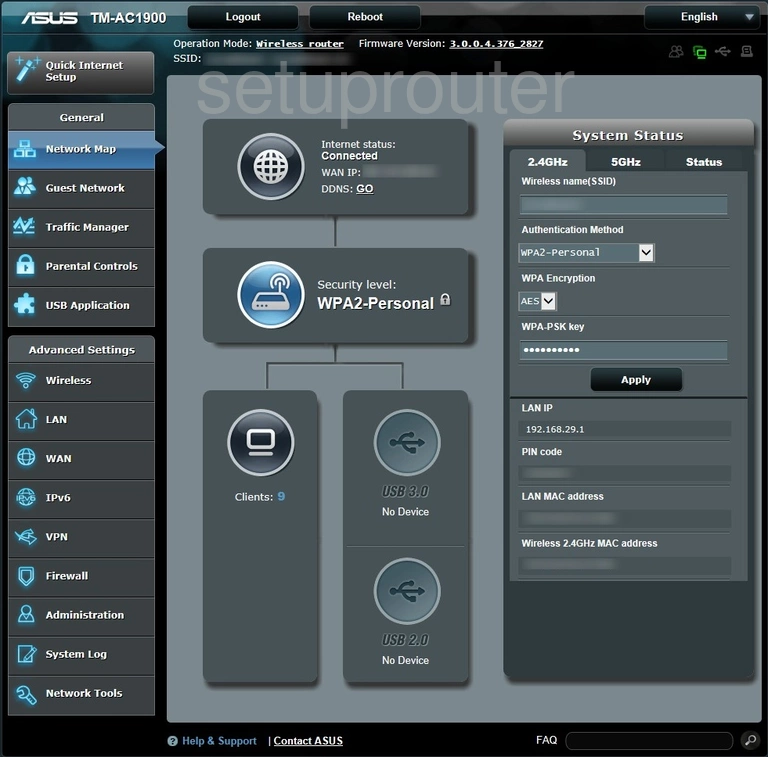 router status mac address internet IP