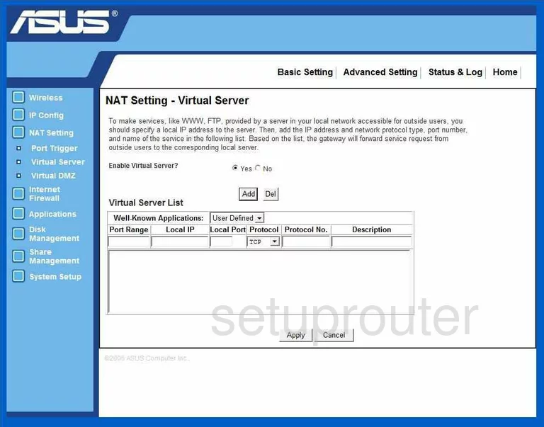 port forwarding nat screenshot