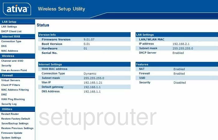 router status mac address internet IP