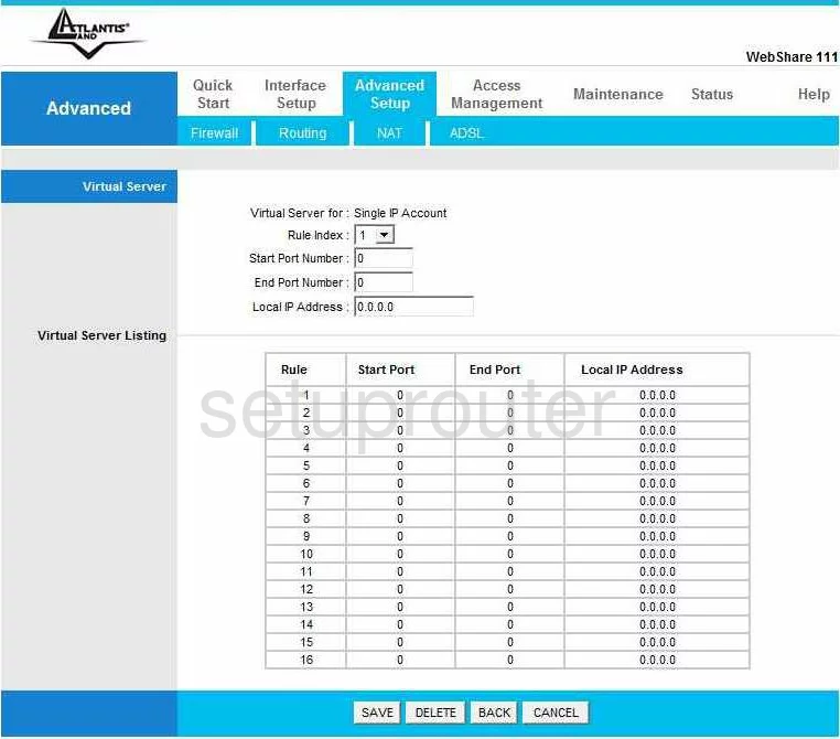 port forwarding nat screenshot