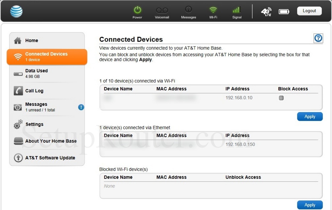 ATT Home Base Screenshot ConnectedDevices