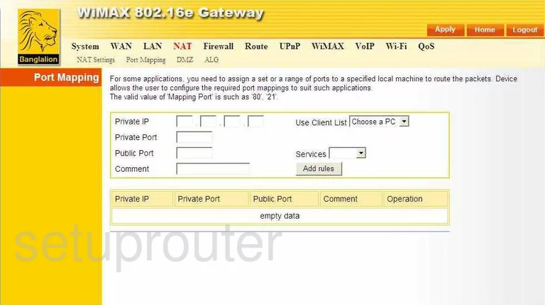 router port mapping