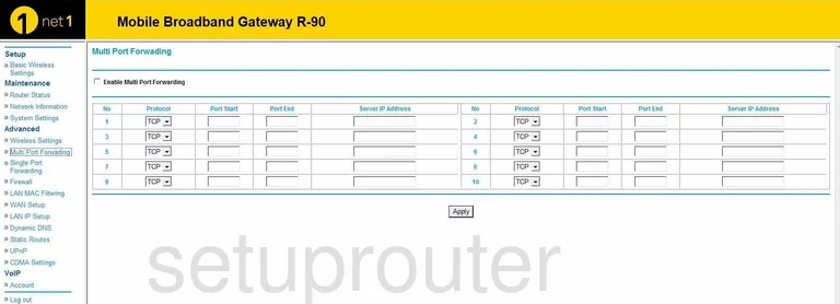 port forwarding nat screenshot