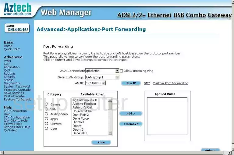 port forwarding nat screenshot