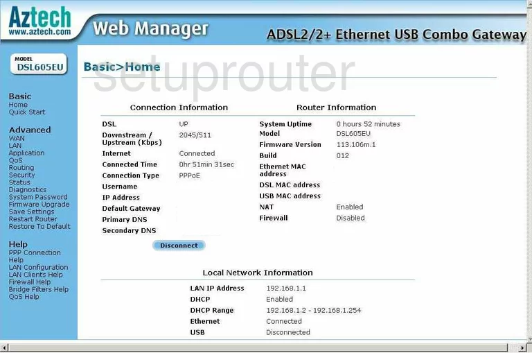 router status mac address internet IP