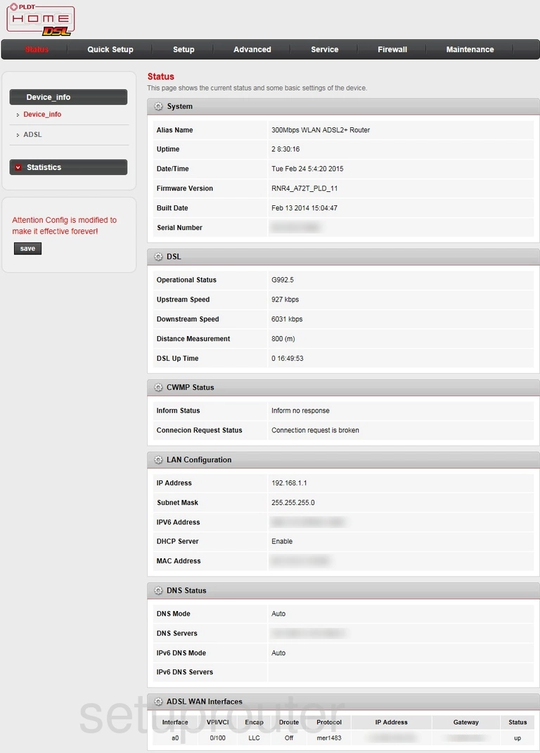 router status mac address internet IP