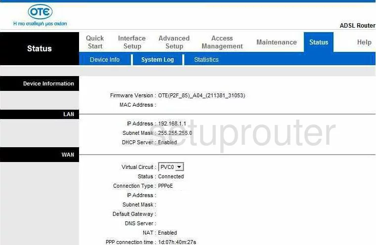 router status mac address internet IP