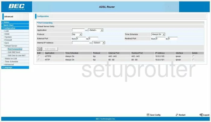 port forwarding nat screenshot