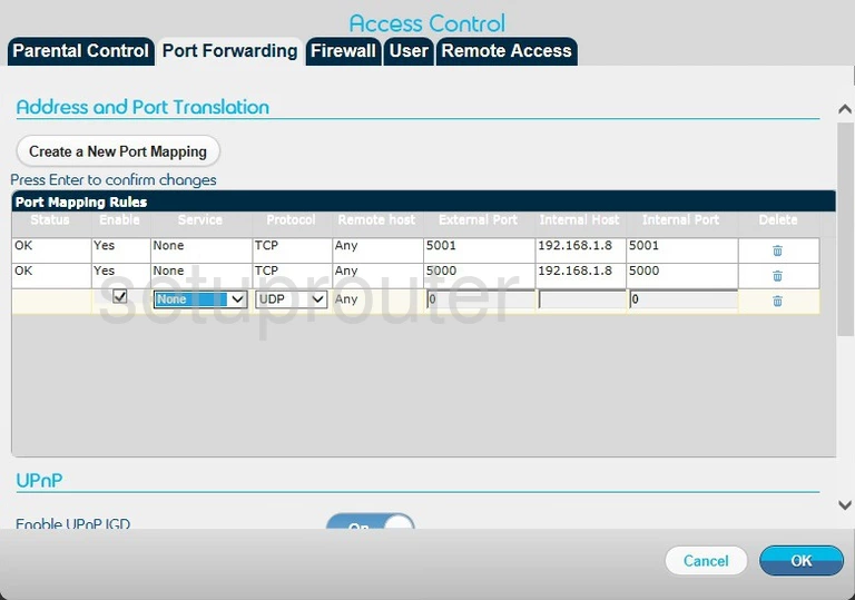 port forwarding nat screenshot