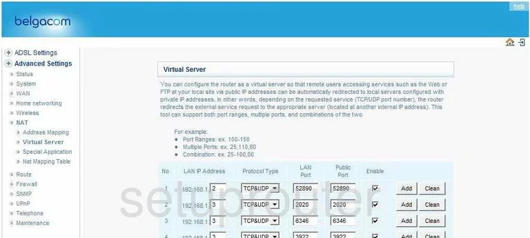 port forwarding nat screenshot