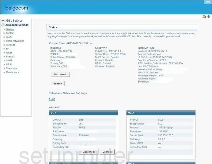 router status mac address internet IP