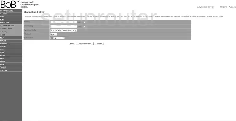 router Wi-Fi channel ssid mode