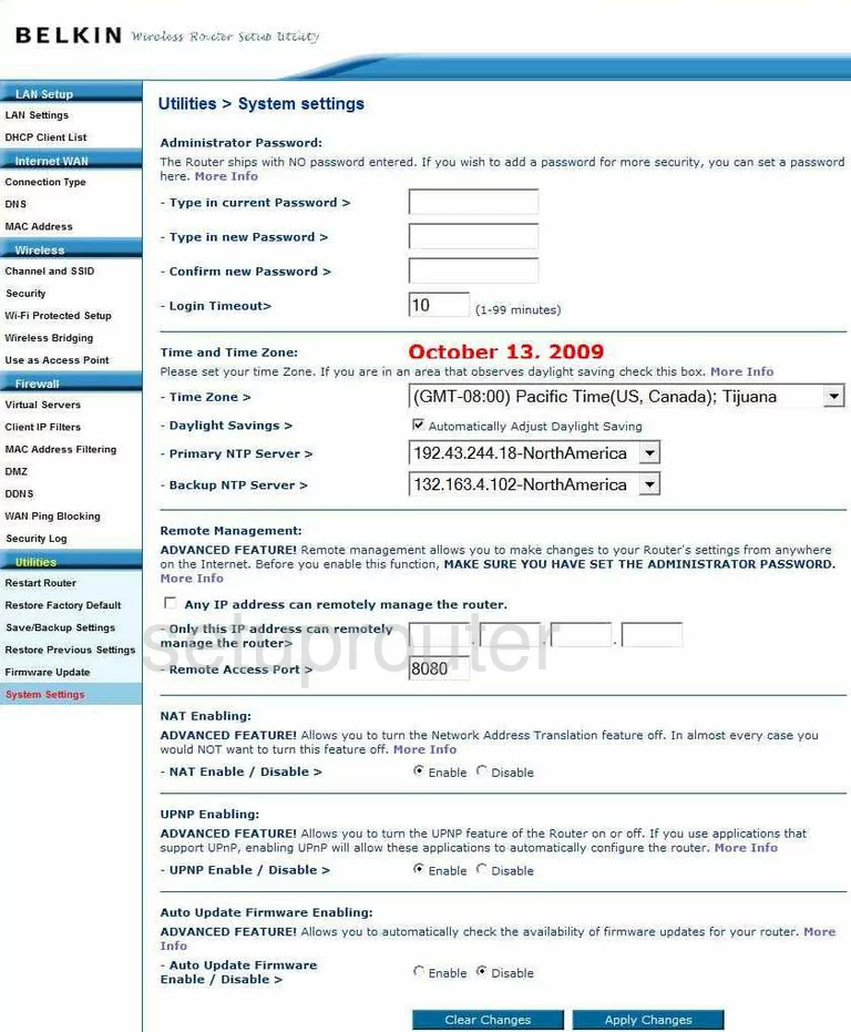 router status mac address internet IP