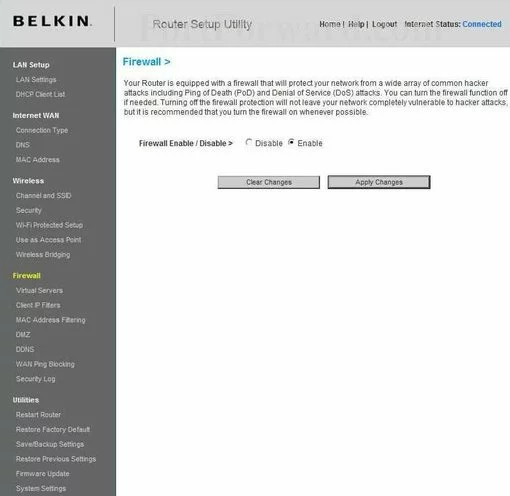 Belkin F5D7234-4v1 port forward