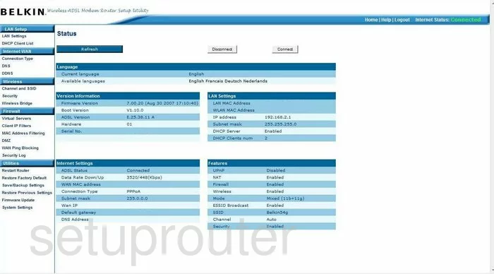 router status mac address internet IP